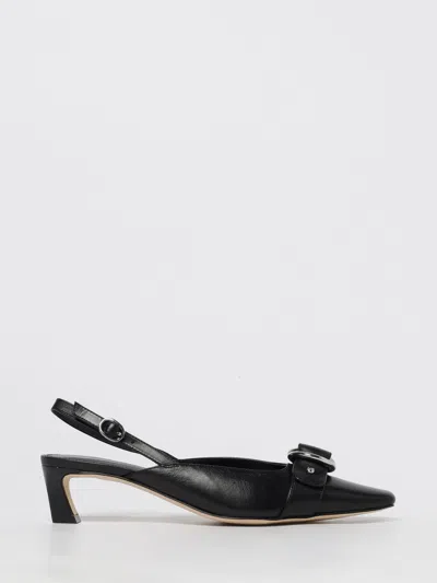 Michael Kors Jaden Kitten Sling Pumps In Black Leather In Black