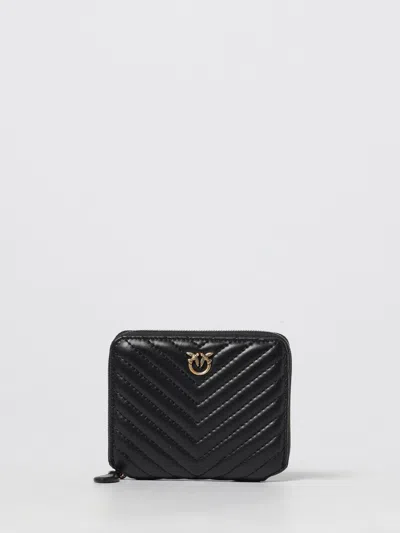 Pinko Taylor Leather Zip Around Wallet In Black