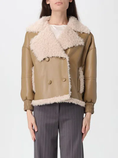 Twinset Actitude Fur Coat  Woman Color Camel In Brown