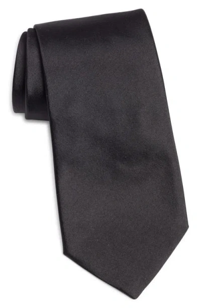 Jack Victor Solid Silk Tie In Black