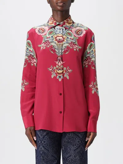 Etro Camicia In Crepe Porpora  Donna In Pink