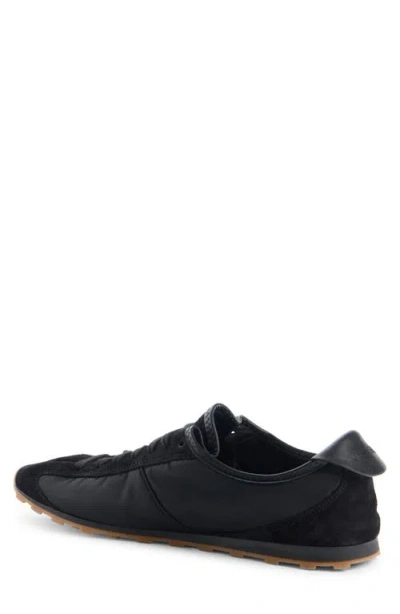 Jacquemus Smooth Suede-textured Sneakers With Contrasting Rubber Sole In Black