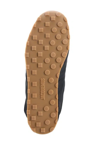 Jacquemus Smooth Suede-textured Sneakers With Contrasting Rubber Sole In Black