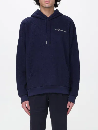 Polo Ralph Lauren Logo Embroidered Drawstring Hoodie In Blue