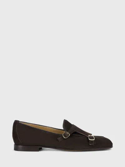 Doucal's Suede Double-buckle Loafer In Brown