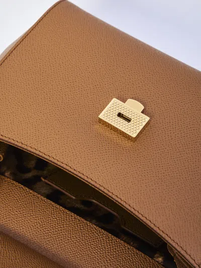 Dolce & Gabbana Women Sicily Medium Leather Handbag In Brown