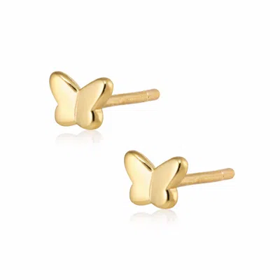 Alura Copenhagen Jewellery Women's Gold Gaia Earstuds With Butterfly In Gold