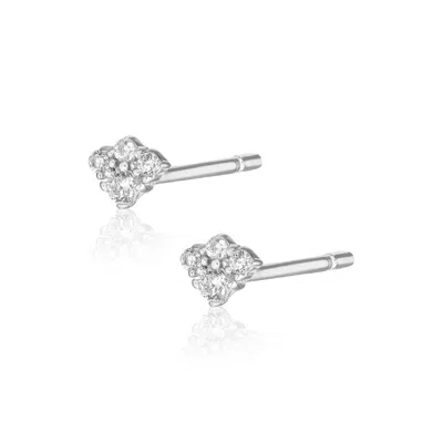 Alura Copenhagen Jewellery Women's White / Silver Gaia Flower Earstuds Silver In Multi