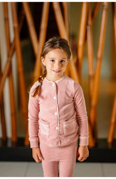 Pouf Girls Velour Pj In Pink