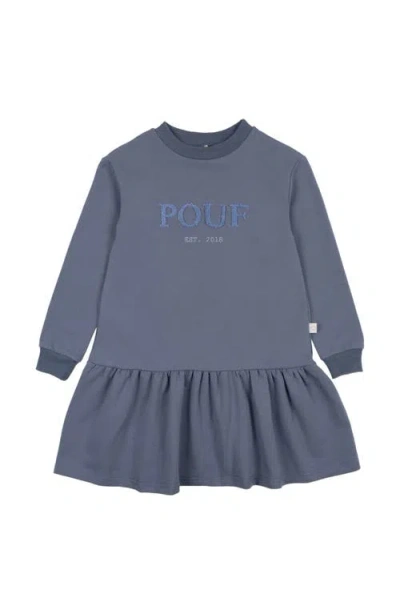 Pouf Sweater Dress In Blue