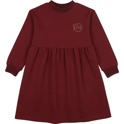 Pouf Varsity Dress In Burgundy
