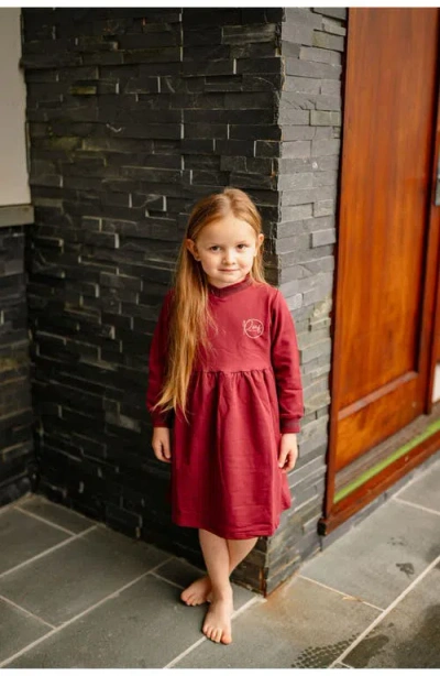 Pouf Varsity Dress In Burgundy