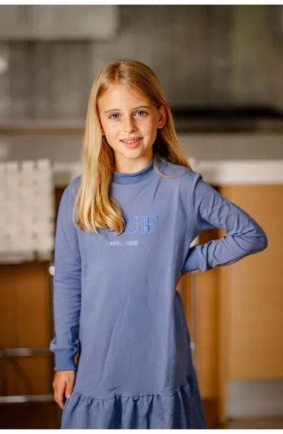 Pouf Sweater Dress In Blue