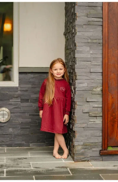 Pouf Varsity Dress In Burgundy