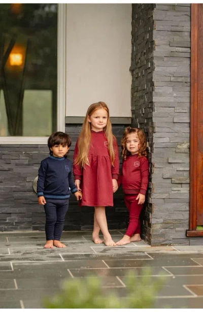 Pouf Varsity Dress In Burgundy