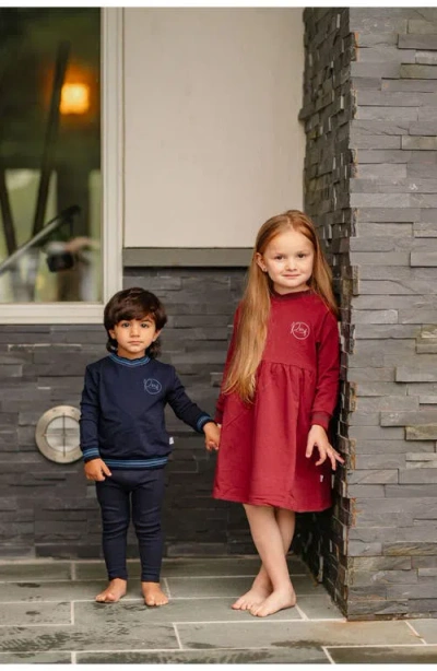 Pouf Varsity Dress In Burgundy