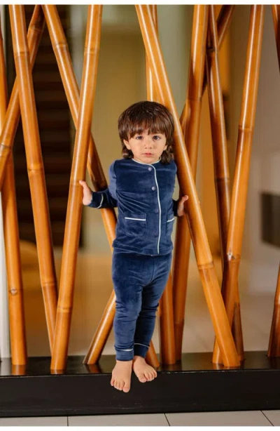 Pouf Boys Velour Pj In Blue