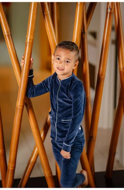 Pouf Boys Velour Pj In Blue