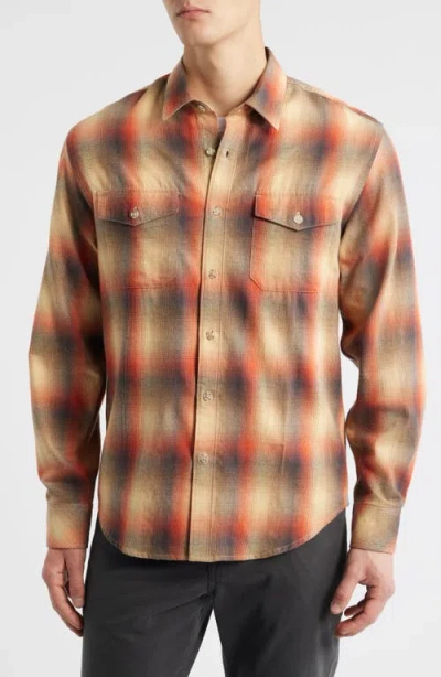James Campbell Ranchero Trim Fit Plaid Cotton Button-up Shirt In Multi