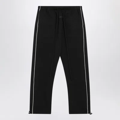 Essentials Fear Of God  Black Jogging Pants With Contrasting Trims In Animal Print