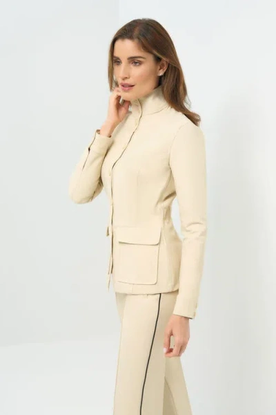 Anatomie Reign Performance Twill Button Front Jacket In White