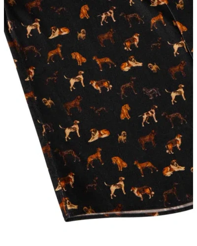 Robert Talbott Reynolds Dog Print Pinwale Corduroy Shirt In Multi