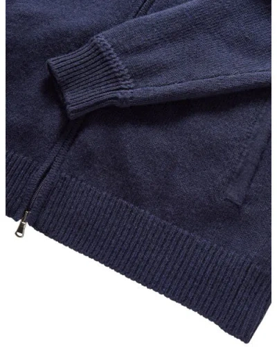 Robert Talbott Graham Cashmere Blend Full Zip Sweater In Blue