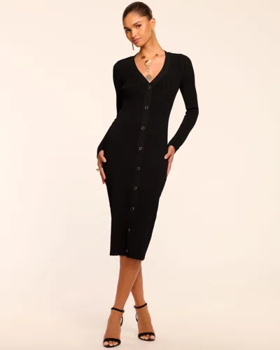 Ramy Brook Gabby Knit Button Down Midi Dress In Black