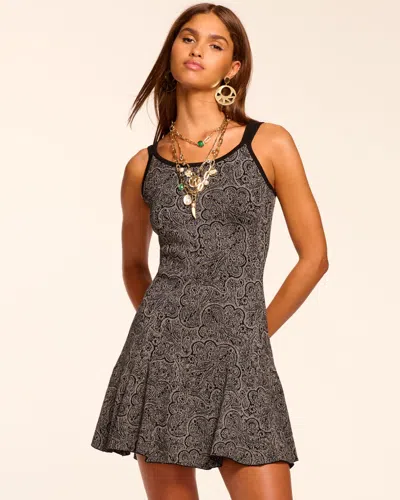 Ramy Brook Lidia Sleeveless Metallic Sweater Mini Dress In Neutral