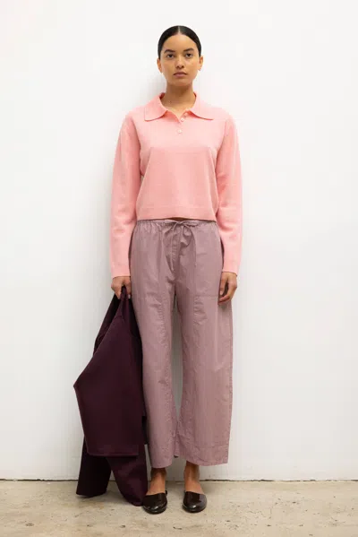 Leset Jesse Wool Polo Sweater In Pink