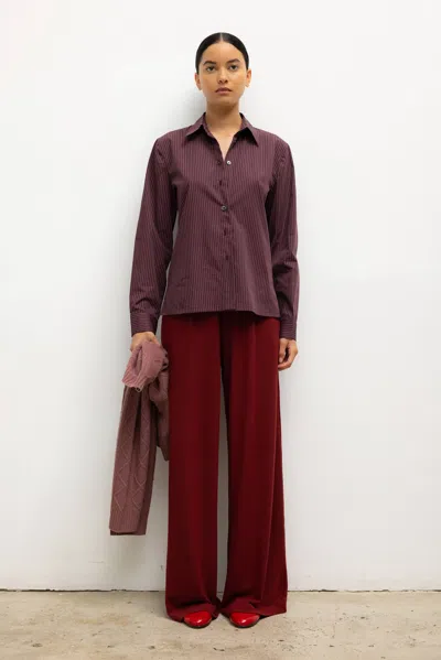 Leset Yoshi Stripe Slim Fit Button Down Shirt In Blue