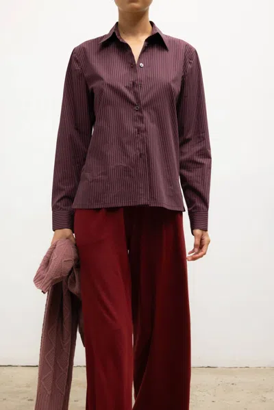 Leset Yoshi Stripe Slim Fit Button Down Shirt In Blue