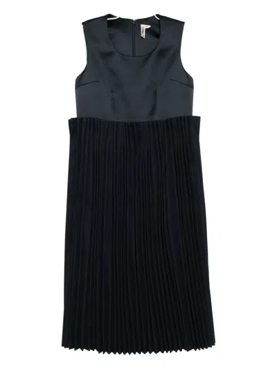 Comme Des Garçons Pleated Dress In Blue