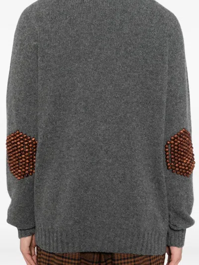 Bless Sphere-pad Cardigan In Gray