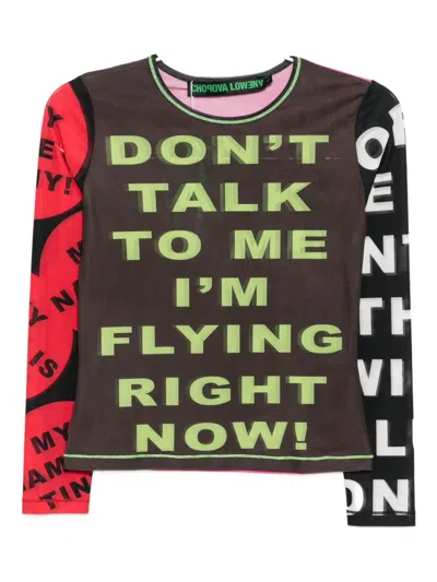 Chopova Lowena Slogan-print Top In Black