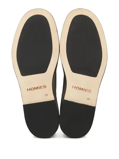 Homies Hell Socks Iconic Leather Loafers In Black