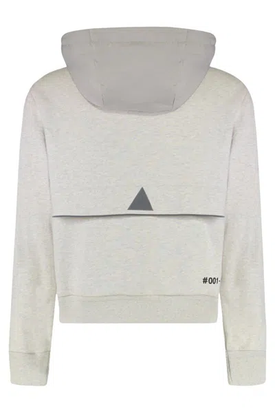 Moncler Grenoble Men Padded Wool Zip-up Hooded Jacket In Gray