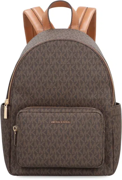 Michael Kors Medium Tanner Backpack With Logo Print In Brown