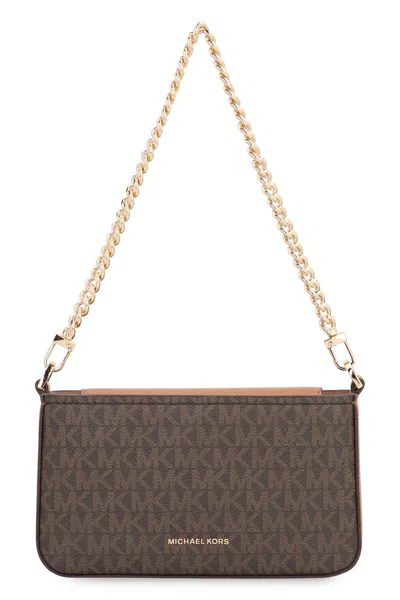 Michael Kors Bryant Pouch In Printed Canvas In Brown