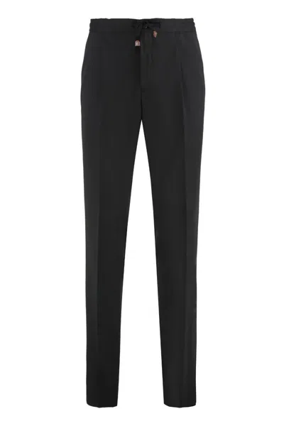 Slowear Drawstring-fastening Wool Trousers In Black