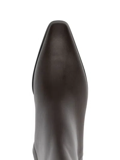 Aeyde Brown Boots Women In Animal Print