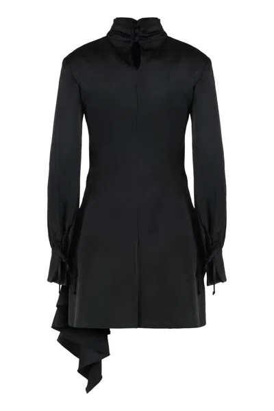 Les Filles D'eva Ruffled High-collar Mini Dress In Black
