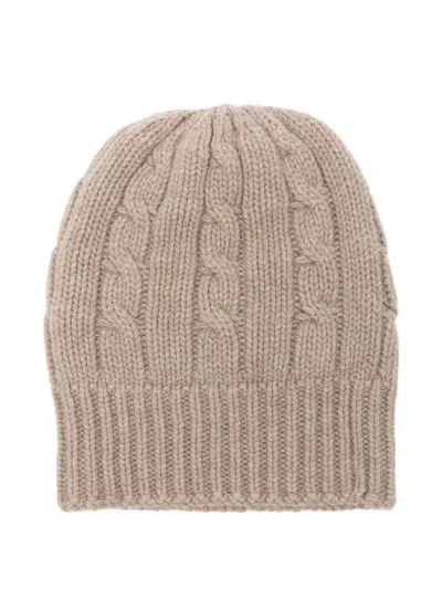 Cenere Cashmere Beanie In Brown