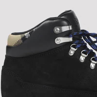 Burberry Suede Ankle Boots Padded Collar In Multi