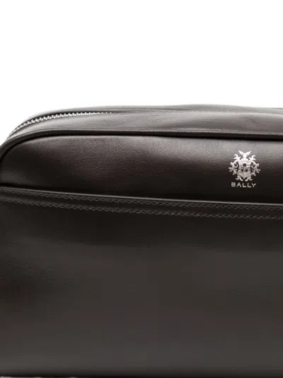 Bally Logo Leather Clutch Bag In Black