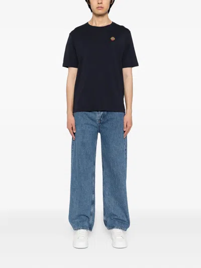 Bally Embroidered-logo T-shirt In Blue