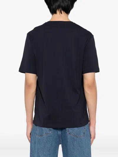 Bally Embroidered-logo T-shirt In Blue