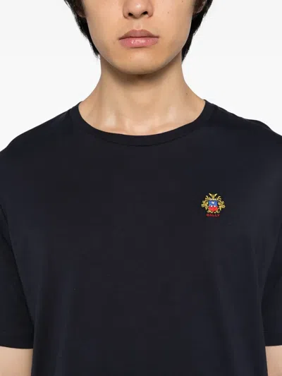 Bally Embroidered-logo T-shirt In Blue