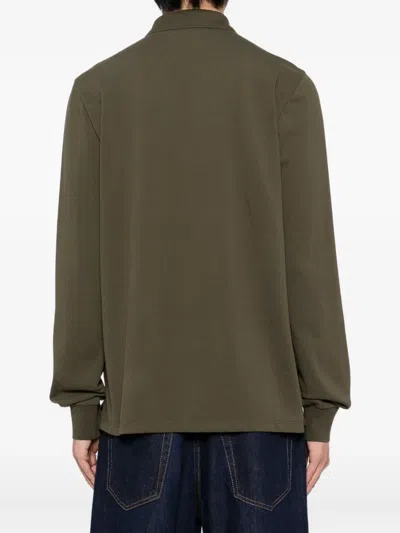 Bally Embroidered-logo Cotton Polo Shirt In Green