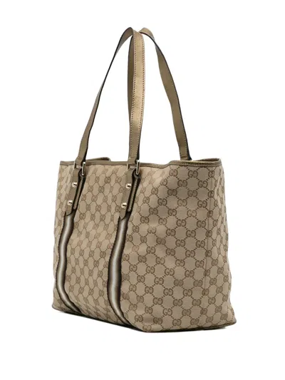 Pre-owned Gucci 2016-2025 Large Gg Canvas Jolicoeur Tote Bag In Brown